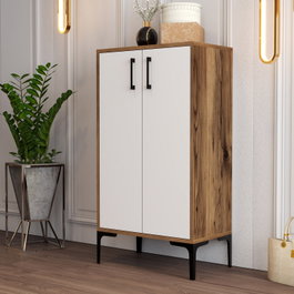 Hanah Home Prag Zapatero Nogal y Blanco